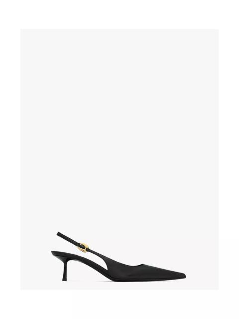 SAINT LAURENT Women's Vendome Flared Stiletto Mid Heel Slingback Pumps