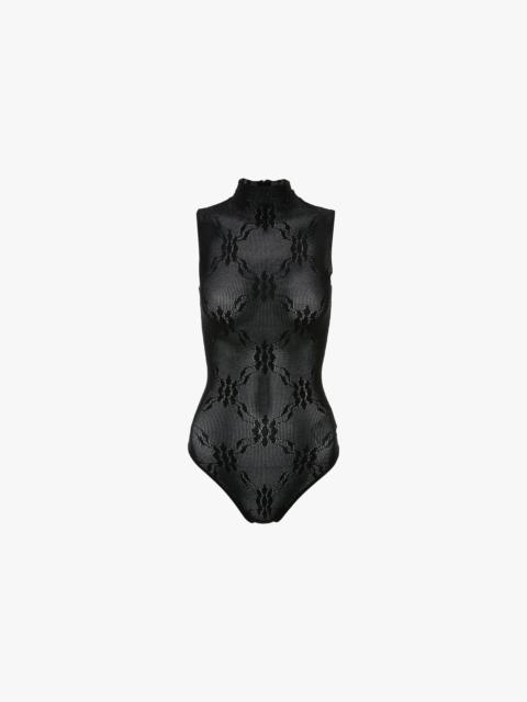 Victoria Beckham High Neck Bodysuit In Black