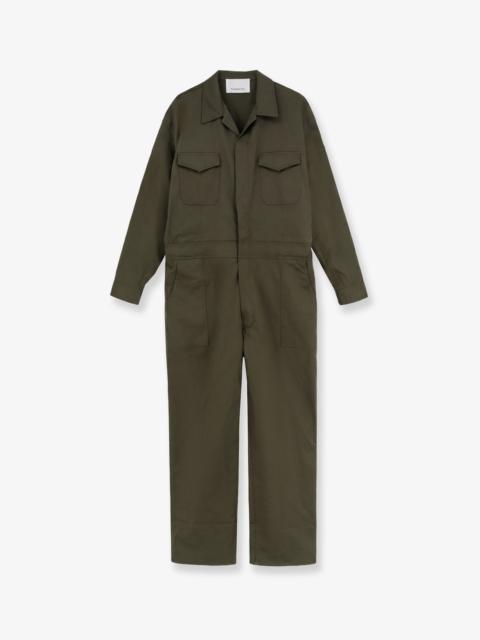 The Frankie Shop The Frankie Shop Ardea Cotton Jumpsuit Dark Olive