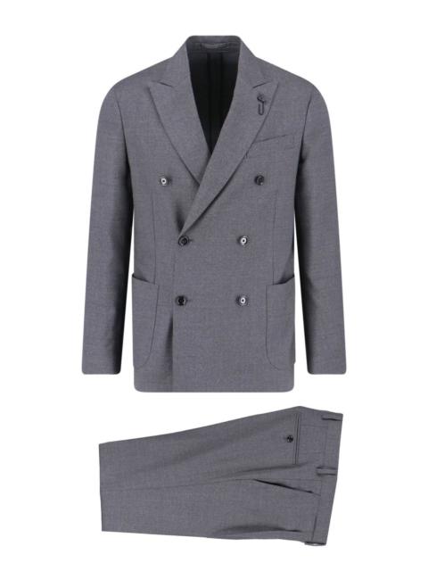 LARDINI DOUBLE-BREASTED VIRGIN WOOL SUIT