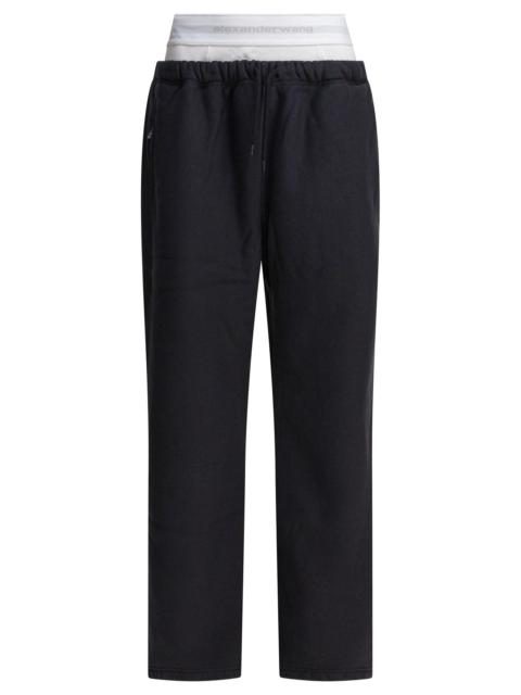 Alexander Wang Alexander Wang Wide Leg Sweatpant W/ Logo Elastic Exposed Brief