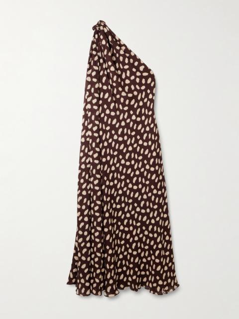Johanna Ortiz Elegant Freedom One-shoulder Printed Silk-georgette Maxi Dress