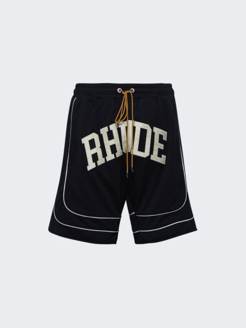 Rhude Baggy Collegiate Logo Short Navy And Cream