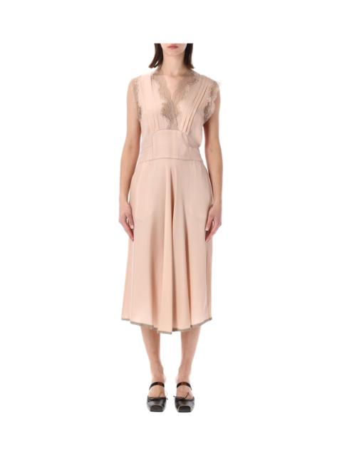 Maison Margiela Maison Margiela Silk Lace Detail Midi Dress