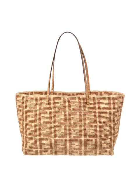 FENDI FENDI Roll Large FF Raffia Tote
