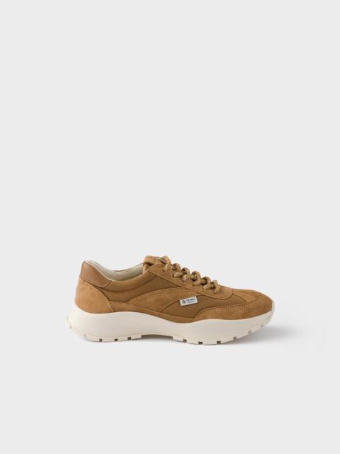 Prada Prada Suede and Mesh Sneakers Brown Women