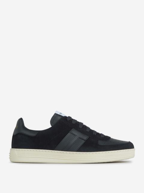 TOM FORD LOGO LEATHER SNEAKERS