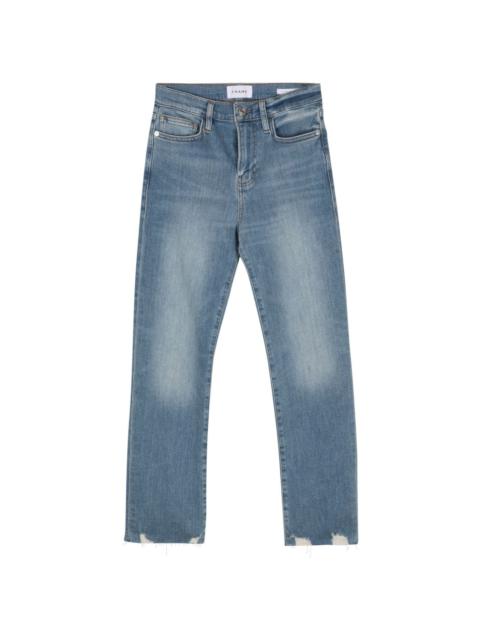 high-rise straight-leg jeans