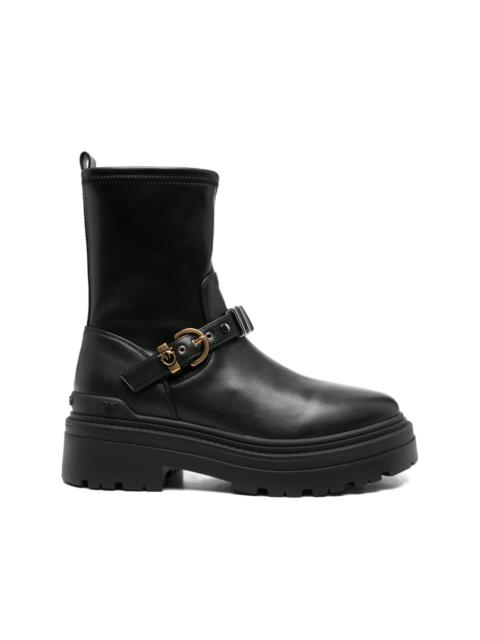 buckle-embellished platform boots