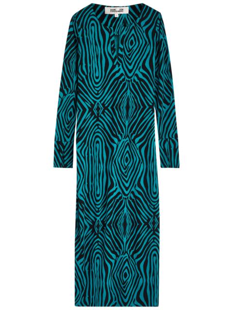 DIANE VON FURSTENBERG Diane Von Furstenberg Sonca Zebra-print Jersey Midi Dress
