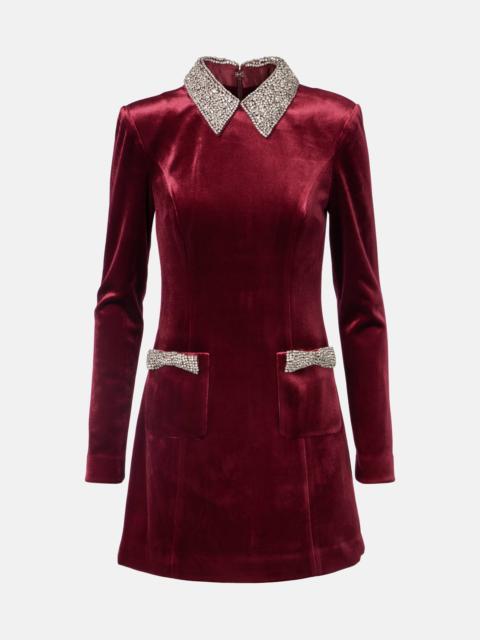 REBECCA VALLANCE Edwiena embellished velvet minidress