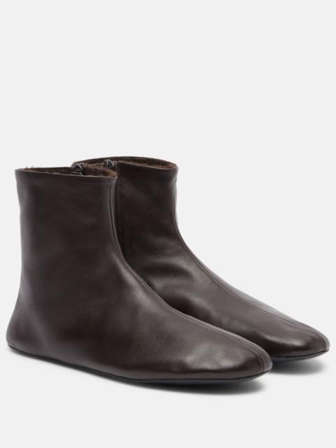 The Row Stella shearling-lined leather ankle boots