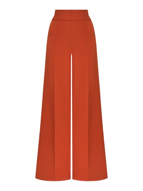 ANDRES OTALORA Shilpa High-Rise Rayon Suiting Wide-Leg Pants orange