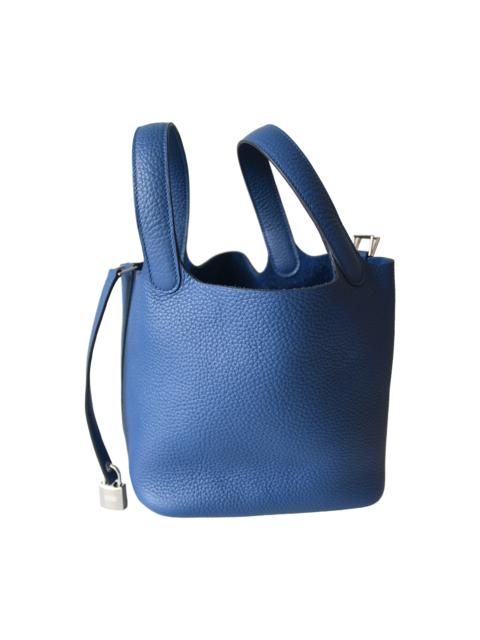 Hermès Hermes Picotin Lock 18 Clemence Palladium Hardware Blue