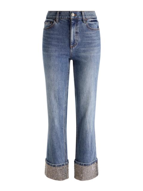 Alice + Olivia CHIC EMBELLISHED ANKLE JEAN