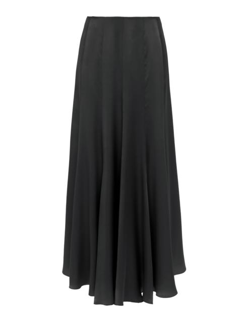Chloé Washed Silk Satin Maxi Skirt black
