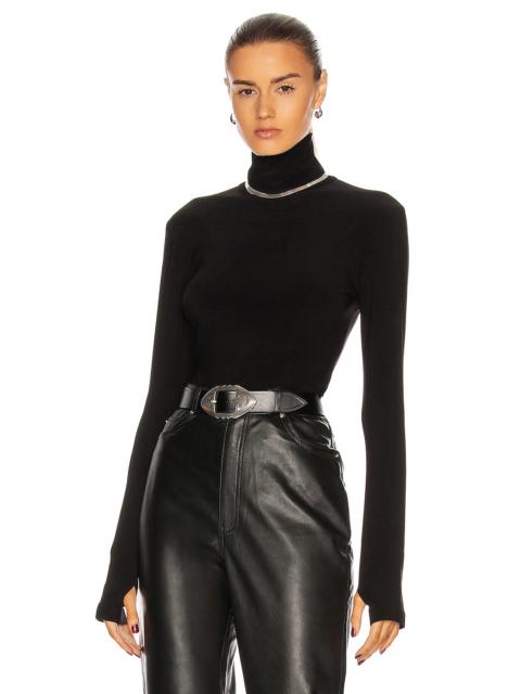 NORMA KAMALI Slim Fit Long Sleeve Turtleneck Top