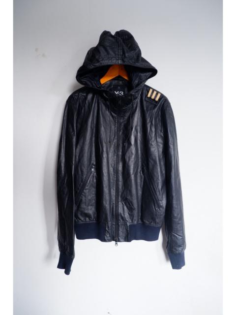 Yohji Yamamoto 2008 Yohji Yamamoto Y-3 Lamb Leather Hooded Jacket