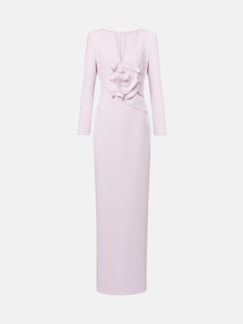 ROLAND MOURET Floral-appliqué gathered gown