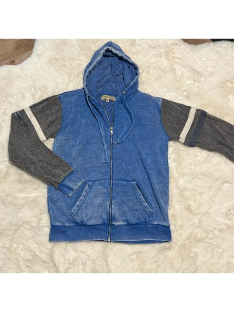 Other Designers Vintage Havana Color-block Reverse Fleece Zip Hoodie