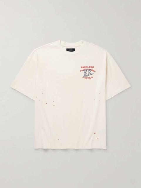 Bull Oversized Printed Distressed Cotton-Jersey T-Shirt