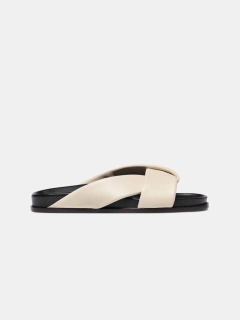 Emme Parsons FOLDED SLIDE IN IVORY NAPPA