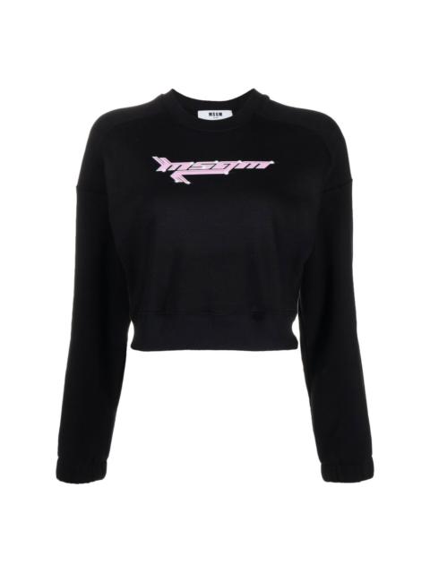 MSGM logo-print cropped sweatshirt