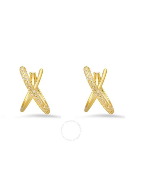 Kylie Harper - Kylie Harper 14k Gold Over Silver CZ Hummingbird Stud Earrings