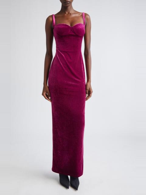 BALENCIAGA Balenciaga Velvet Gown in Plum at Nordstrom