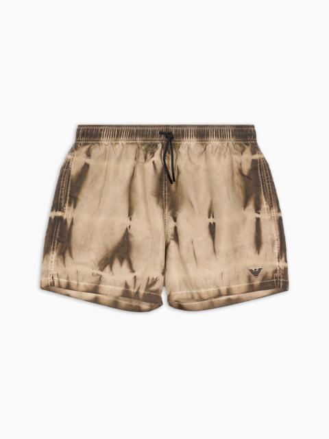 EMPORIO ARMANI TIE-DYE SWIM SHORTS