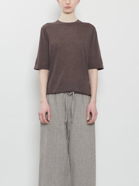 Loulou de Saison Nala Fine Cashmere Top — Brown Melange