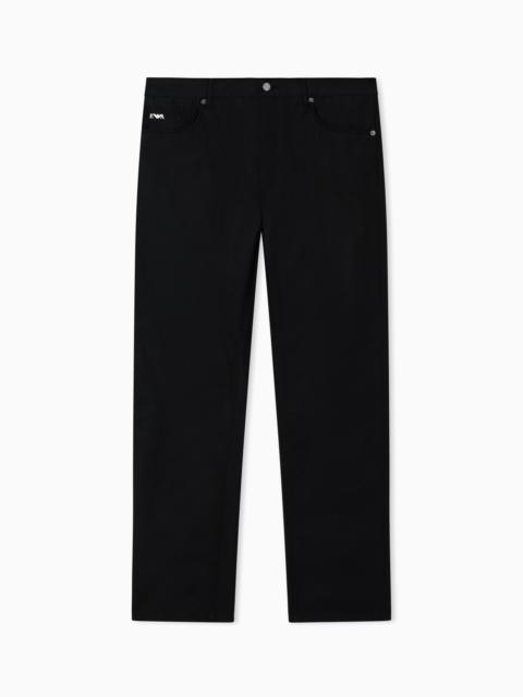 EMPORIO ARMANI FIVE-POCKET TROUSERS IN TECHNICAL COTTON