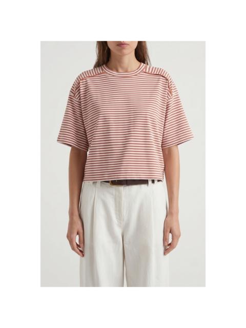 Brunello Cucinelli Brunello Cucinelli Rust Striped Relaxed Shirt