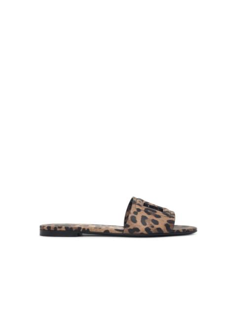 Dolce & Gabbana Dolce & Gabbana Leopard Leather Slippers Brown Women