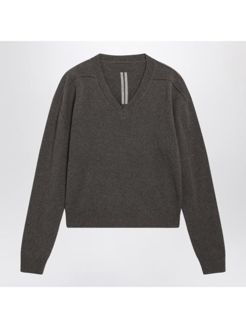 Rick Owens Rick Owens Taupe V-Neck Sweater In Cashmere And Wool Men