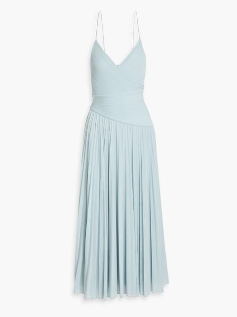 RONNY KOBO Tay pleated stretch-crepe midi dress