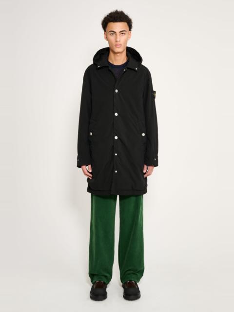 Stone Island STONE ISLAND HOODED LONG COAT COMPACT TOUCH POLY-TC BLACK
