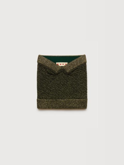 Marni BLACK WOOL STRAPLESS TOP WITH LUREX DETAILING