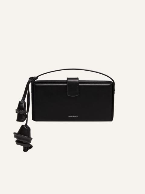 MAGDA BUTRYM Apolonia bag in black leather with flower charm