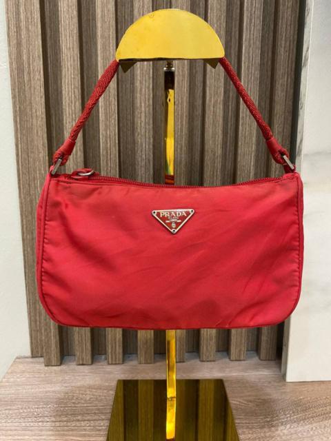 Prada Authentic Prada Tessuto Nyalon Red Hobo Shoulder Bag