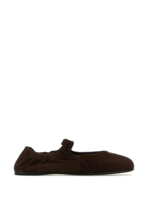 Miu Miu Miu Miu Women Dark Brown Suede Ballerinas