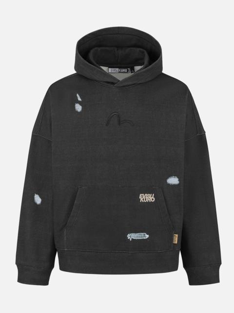 EVISU Distressed Prints Oversized Hoodie