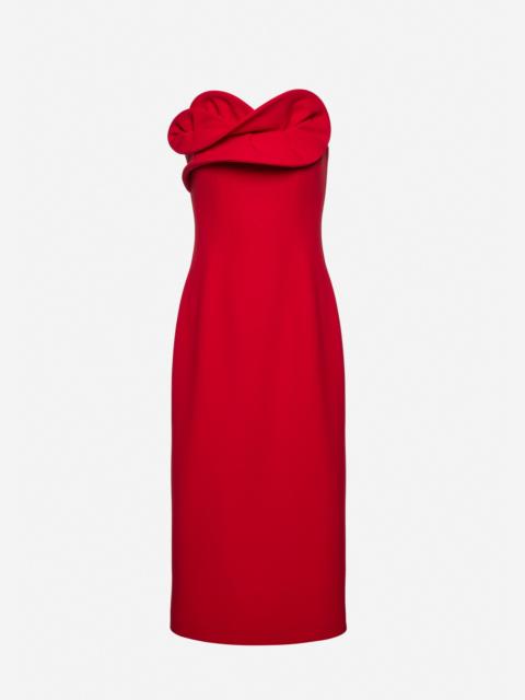 MAGDA BUTRYM Wool corset dress with sculptural neckline in red