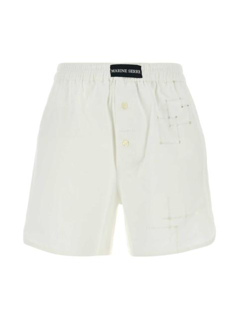 Marine Serre White Cotton Shorts