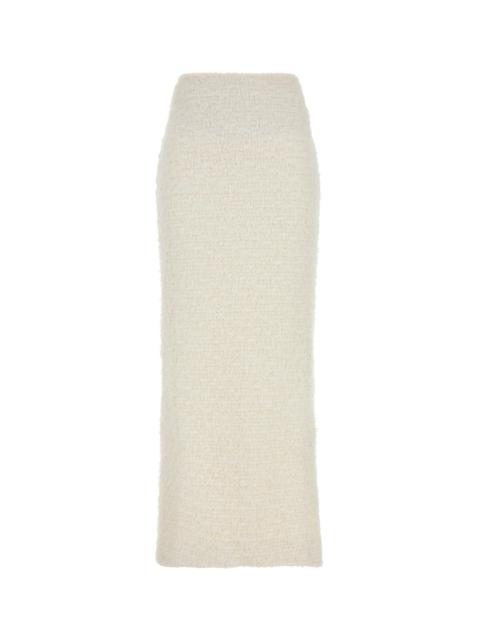 BALENCIAGA White stretch bouclè skirt