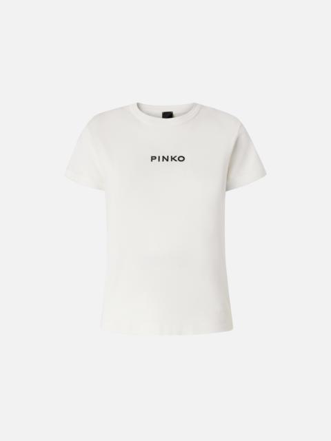 PINKO SHORT-SLEEVED T-SHIRT WITH EMBROIDERED LOGO