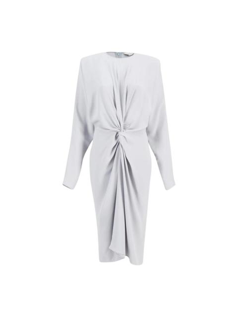 Stella McCartney Satin Matt Side Twist Midi Dress