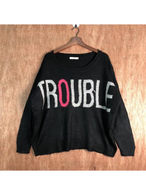 Other Designers Homespun Knitwear - Lips Trouble Knit Sweater Big Spellout Knitwear