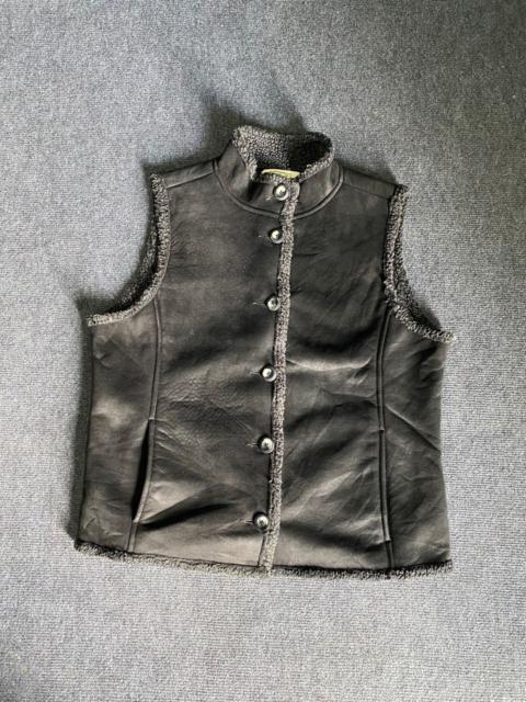 Other Designers L.L. Bean - LL Bean Faux Suede Sherpa Lined Button Vest Jacket Womens