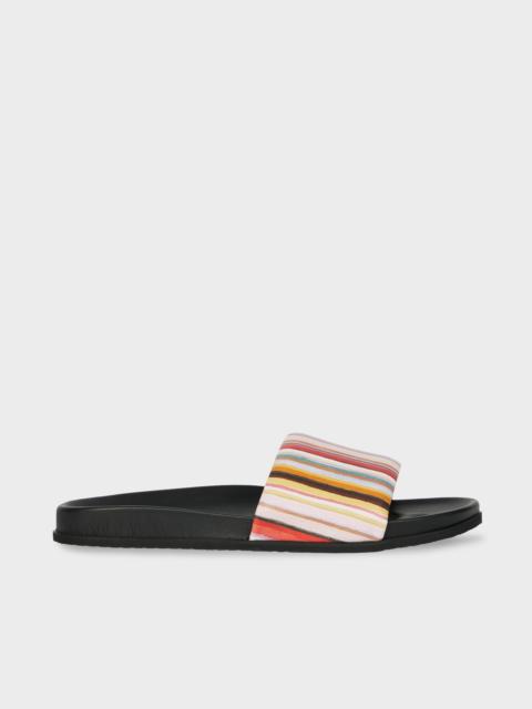 Paul Smith 'Painted Signature Stripe' Leather 'Bellagio' Slides